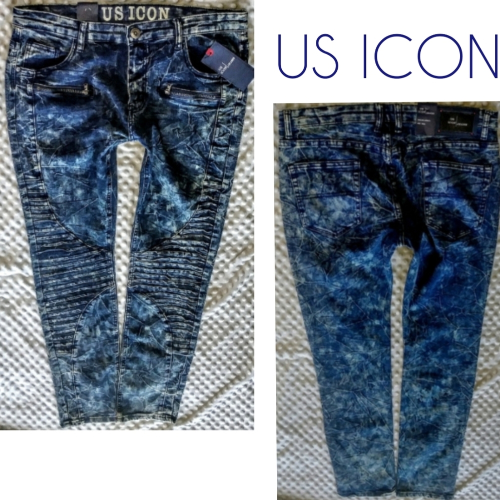 US Icon Jeans Size 36 Moto Skinny Leg NWT - Picture 2 of 10
